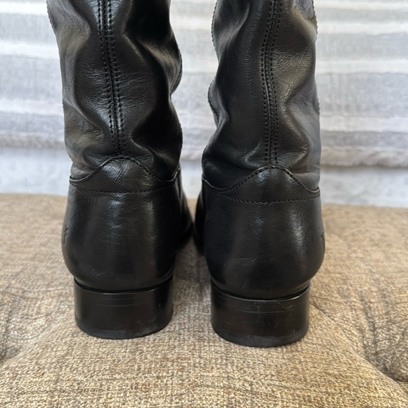 Frye Melissa Black Leather Tall Boots - Picture 7 of 12